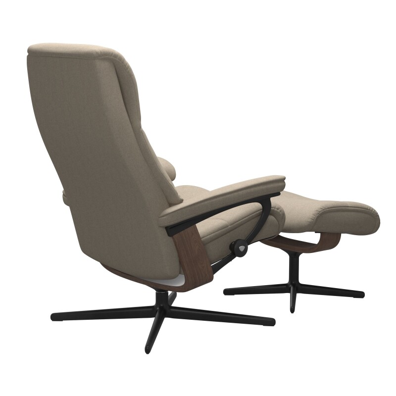 Stressless® View (M) Cross Base Recliner with Ottoman 1307317579814506
