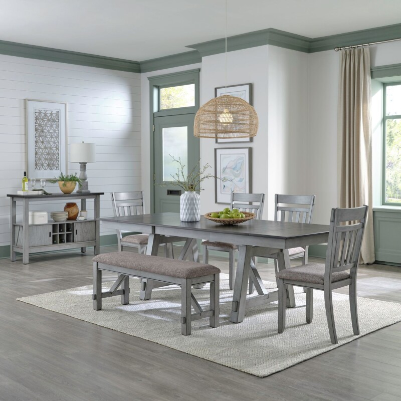 Newport 6 Piece Trestle Table Set 131CD6TRS