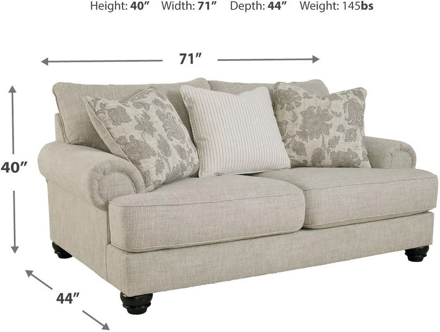 Asanti Loveseat In Fog 1320135