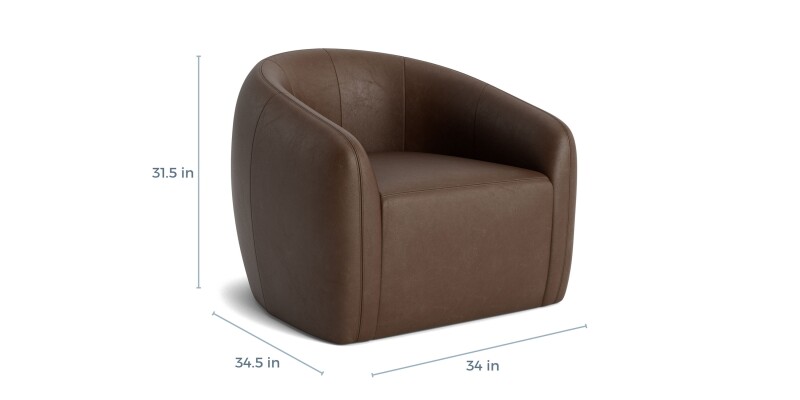 Garner Leather Barrel Swivel Chair 133205L55