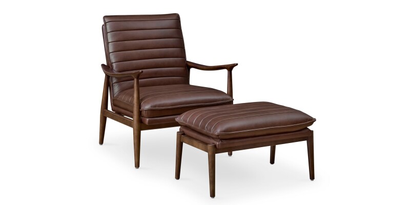 Ellis Leather Ottoman 133801B