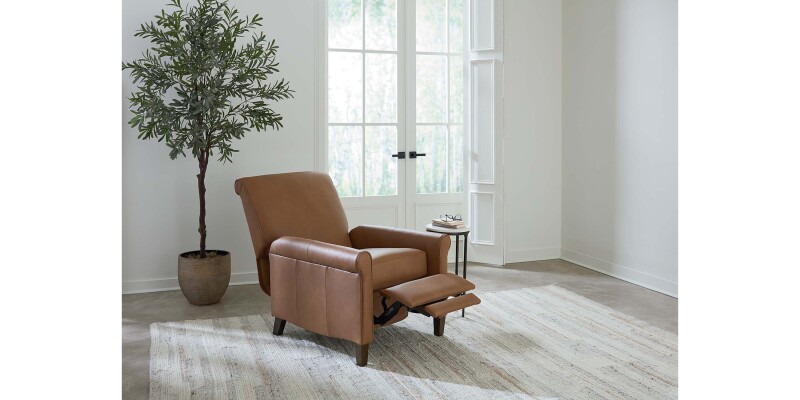 Nelson Leather Sock Arm Lay Flat Power Recliner 13463L72358BF808LOUNGEPWR