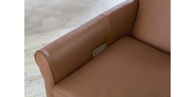 Nelson Leather Sock Arm Lay Flat Power Recliner 13463L72358BF808LOUNGEPWR