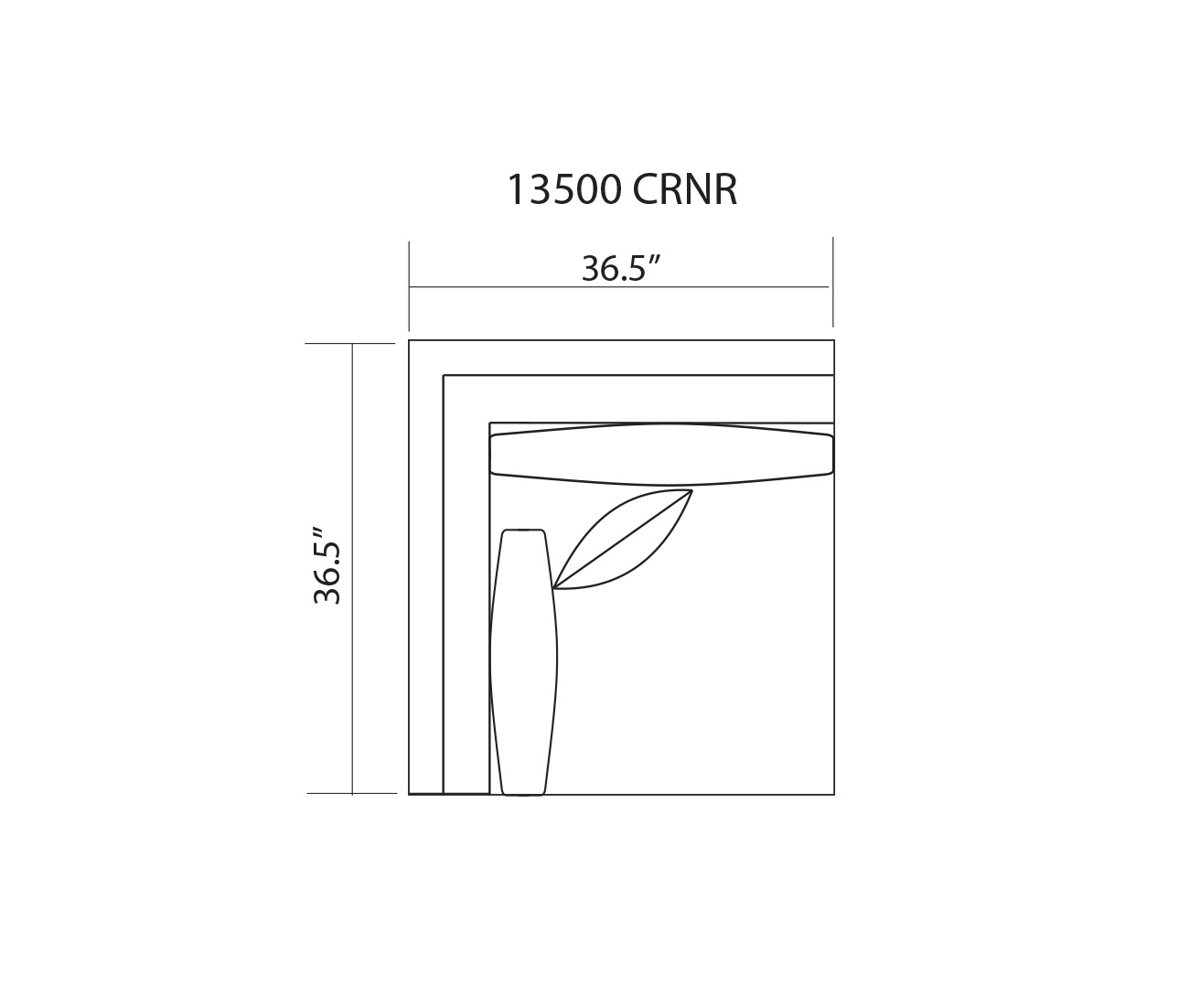 13500 Corner Chair Robin Rainfall 13500CRNR03