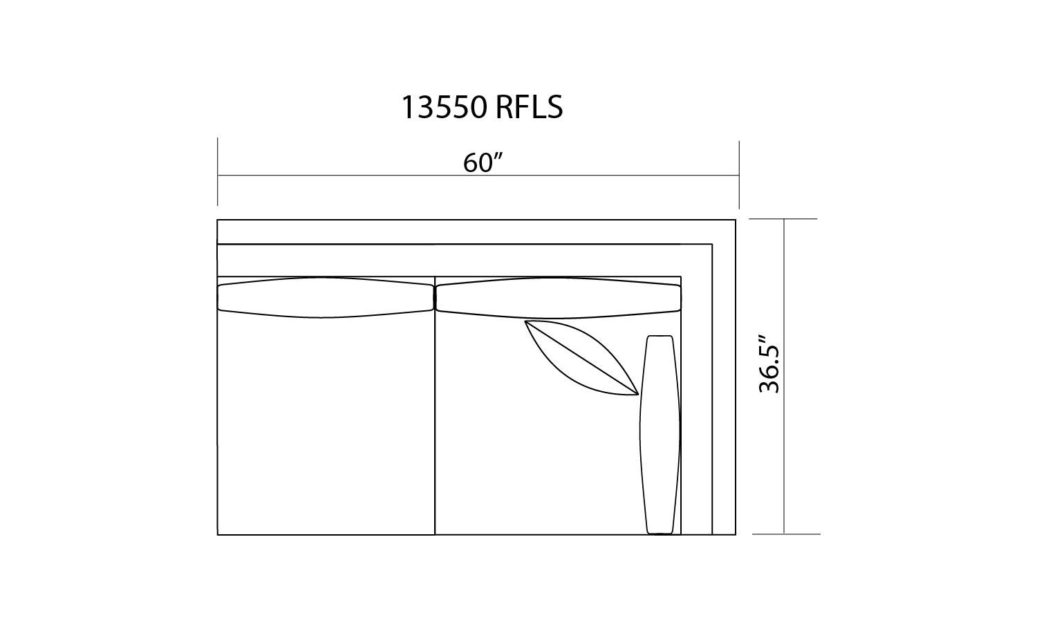 13550 R/F 1 ARM LOVESEAT Robin Eggshell 13550RFLS02