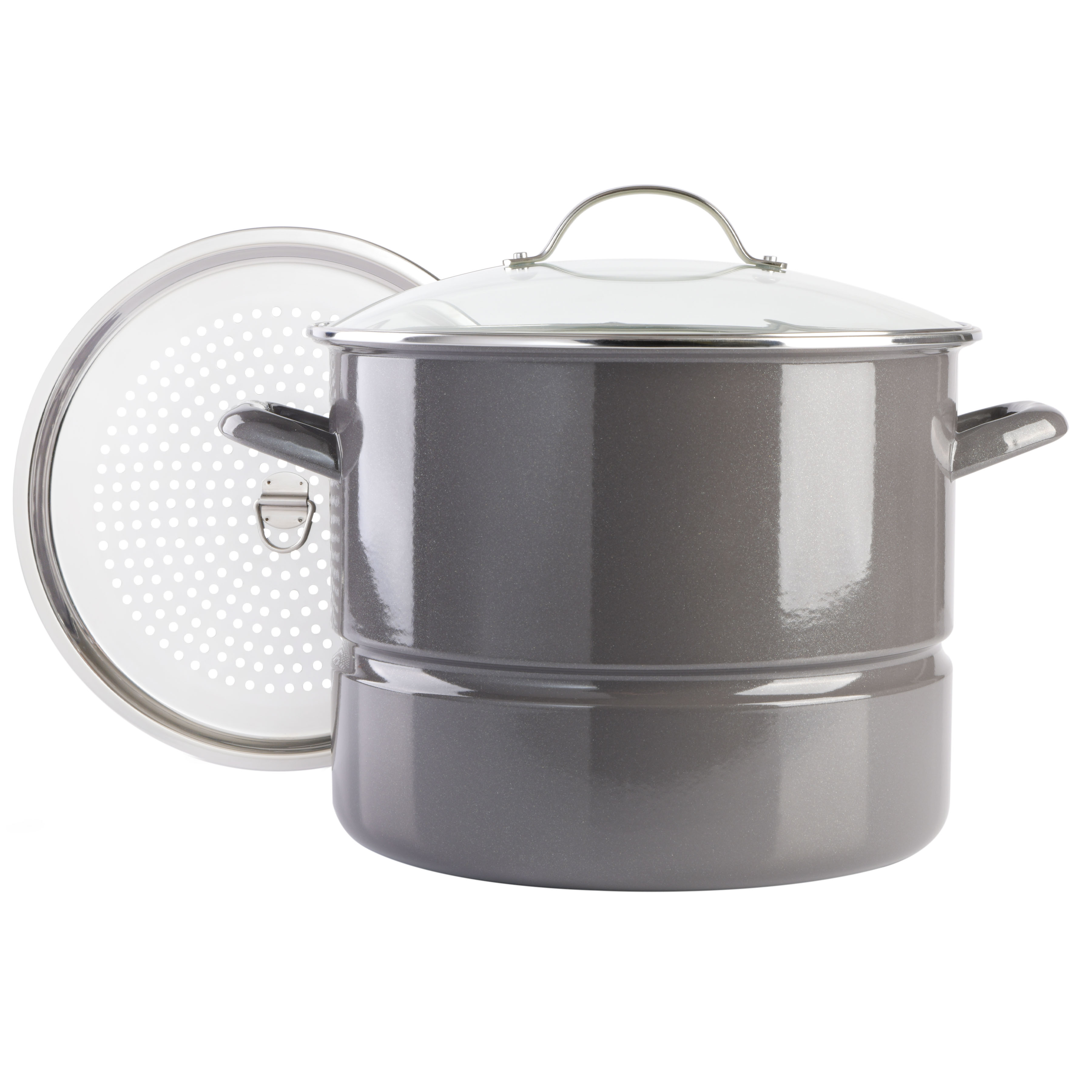 Broadway 16-Quart Steamer Stock Pot - Graphite Grey 13740903