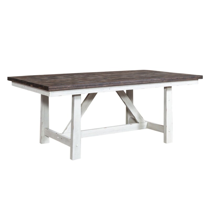 Farmhouse 5 Piece Trestle Table Set 139WHCD5TRS