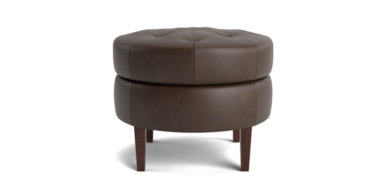 Delway Round Leather Ottoman 14002525TL52