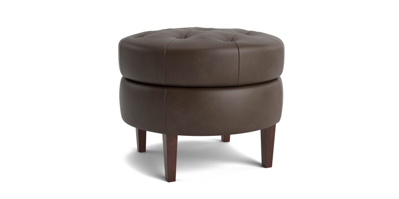 Delway Round Leather Ottoman 14002525TL53