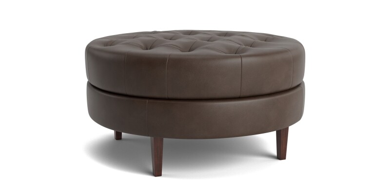 Delway Round Leather Ottoman 14003535TL54