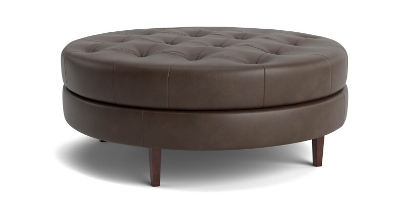 Delway Round Leather Ottoman 14004545TL53