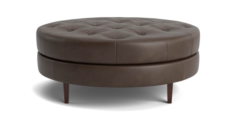 Delway Round Leather Ottoman 14004545TL54