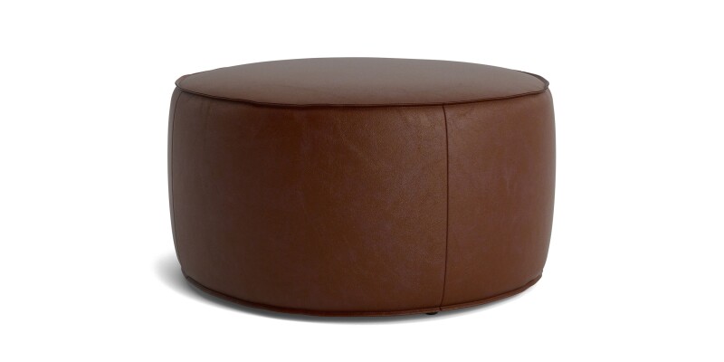 Rhonda Round Leather Ottoman 140832RL53