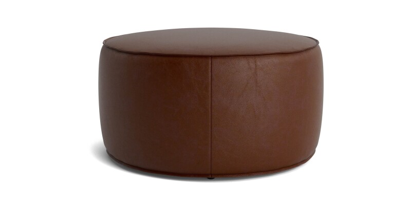 Rhonda Round Leather Ottoman 140832RL60