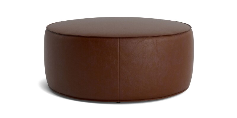Rhonda Round Leather Ottoman 140840RL53