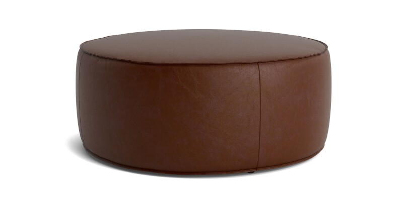 Rhonda Round Leather Ottoman 140840RL54