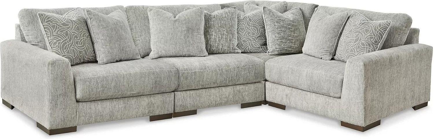 Regent Park 4-Piece Modular Sectional In Pewter 14404S2