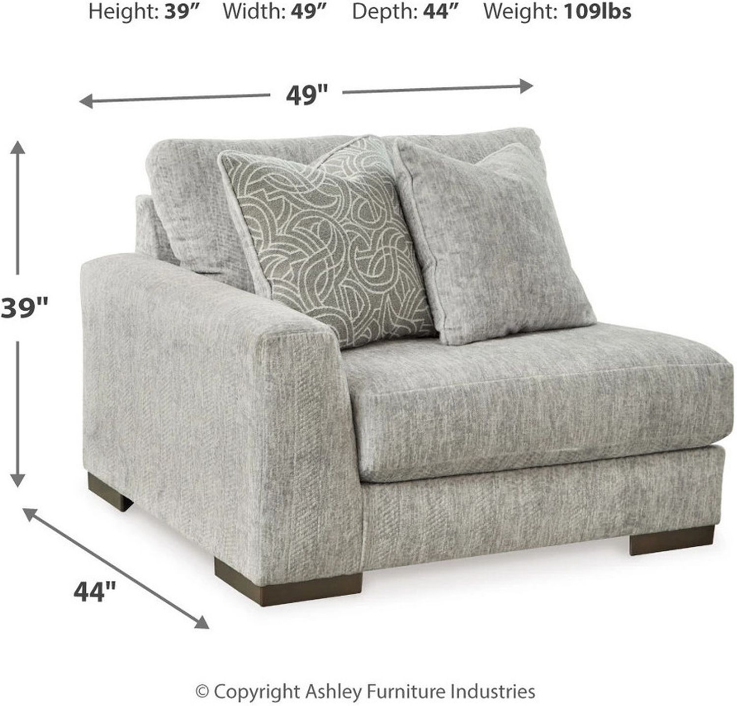Regent Park 4-Piece Modular Sectional In Pewter 14404S2