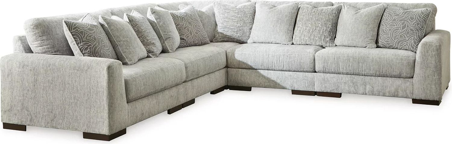 Regent Park 5-Piece Sectional In Pewter 14404S3