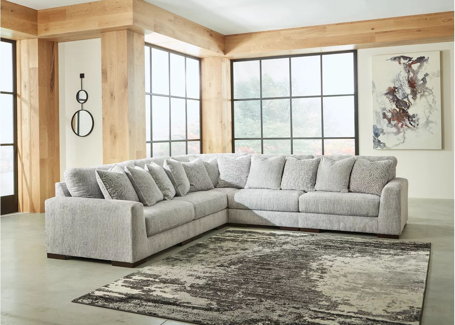 Regent Park 5-Piece Sectional In Pewter 14404S3