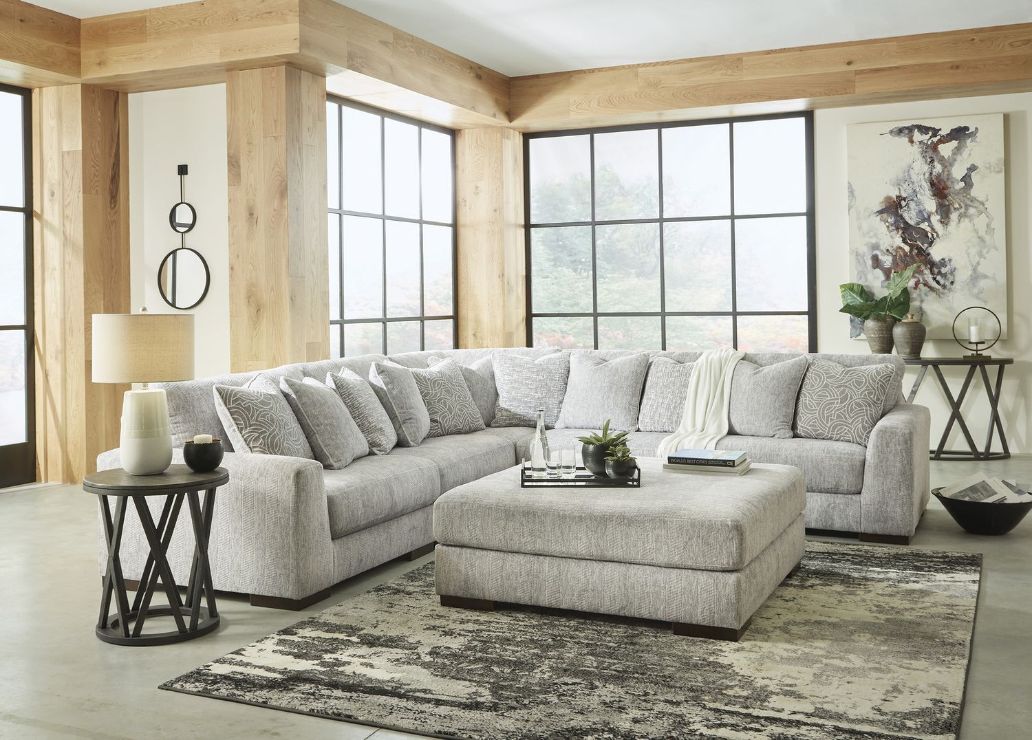 Regent Park 5-Piece Sectional In Pewter 14404S3