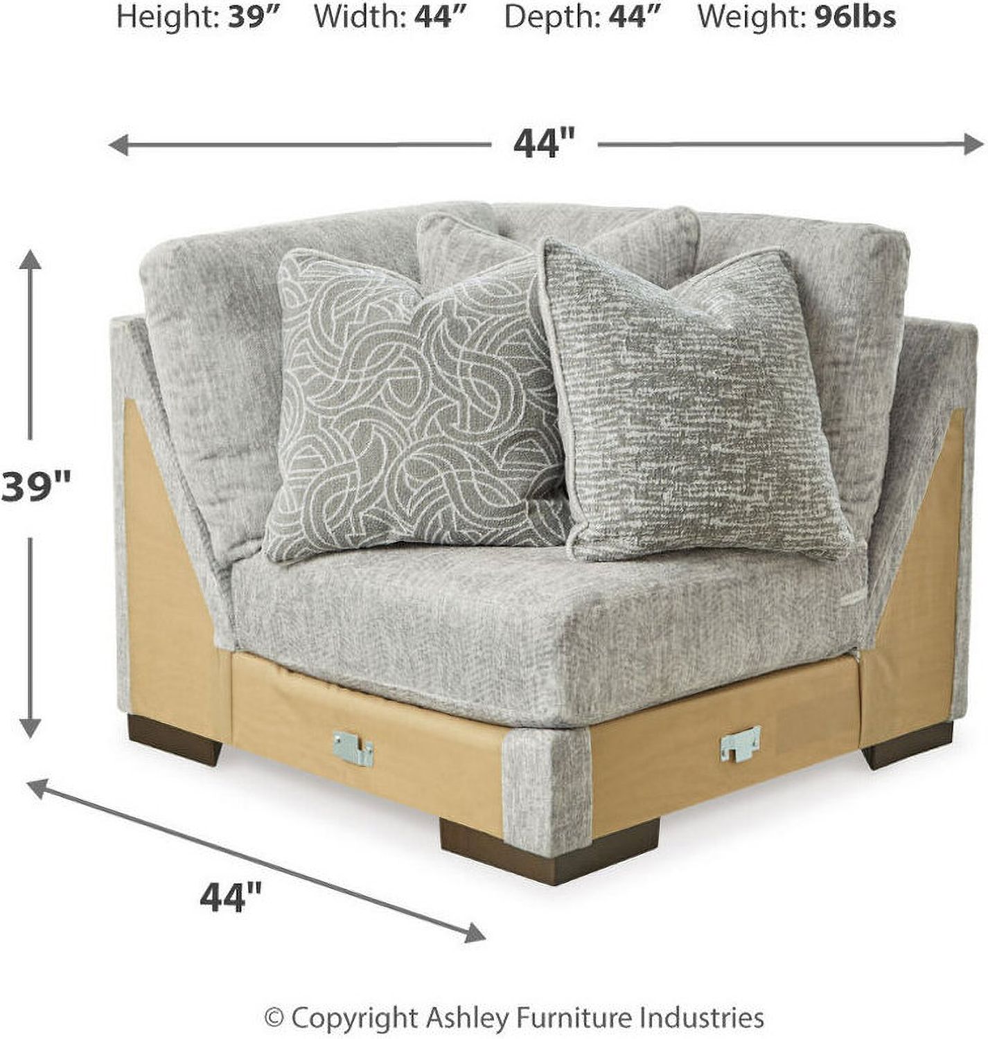 Regent Park 5-Piece Sectional In Pewter 14404S3