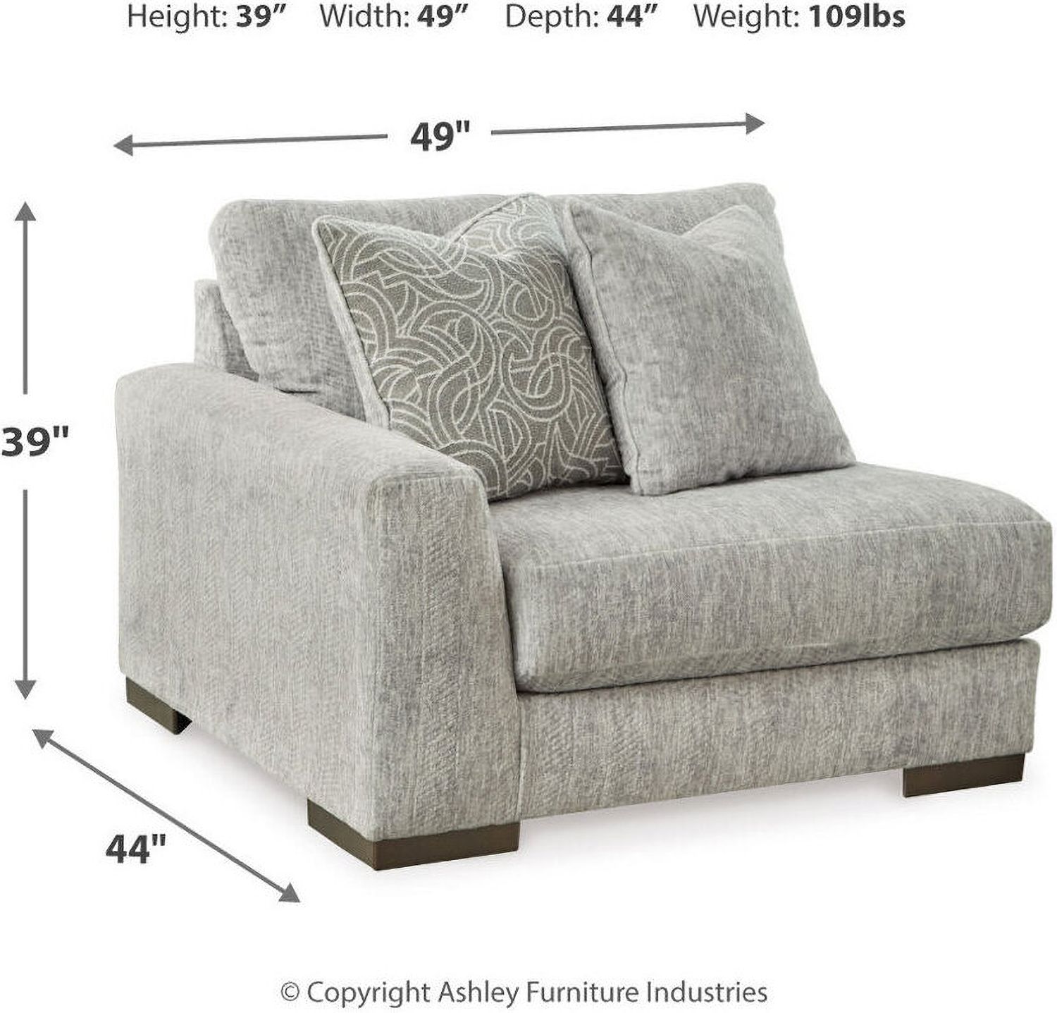 Regent Park Modular Loveseat In Pewter 14404S4