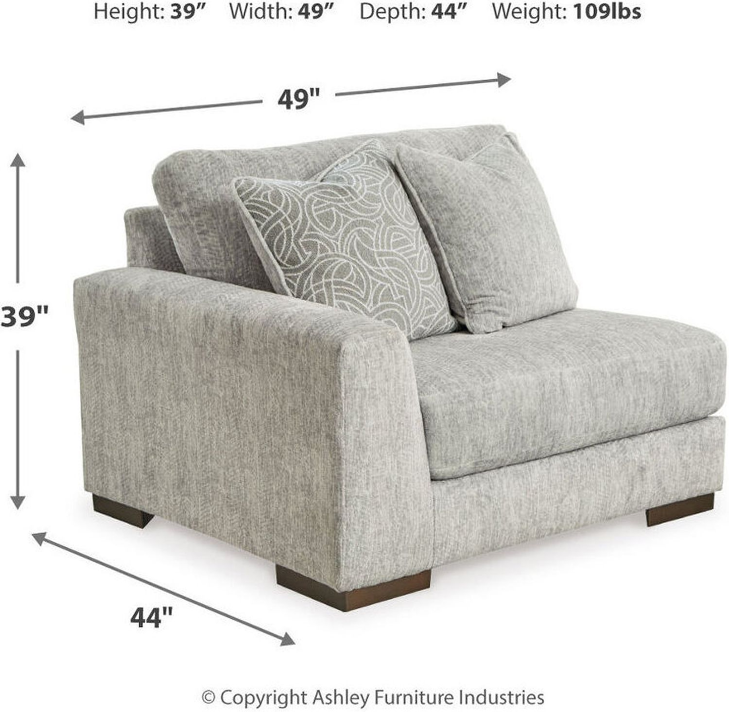 Regent Park Modular Loveseat In Pewter 14404S4