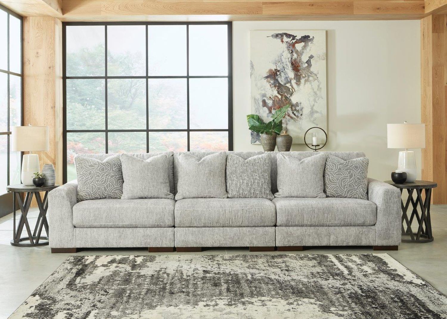 Regent Park Modular Sofa In Pewter 14404S5
