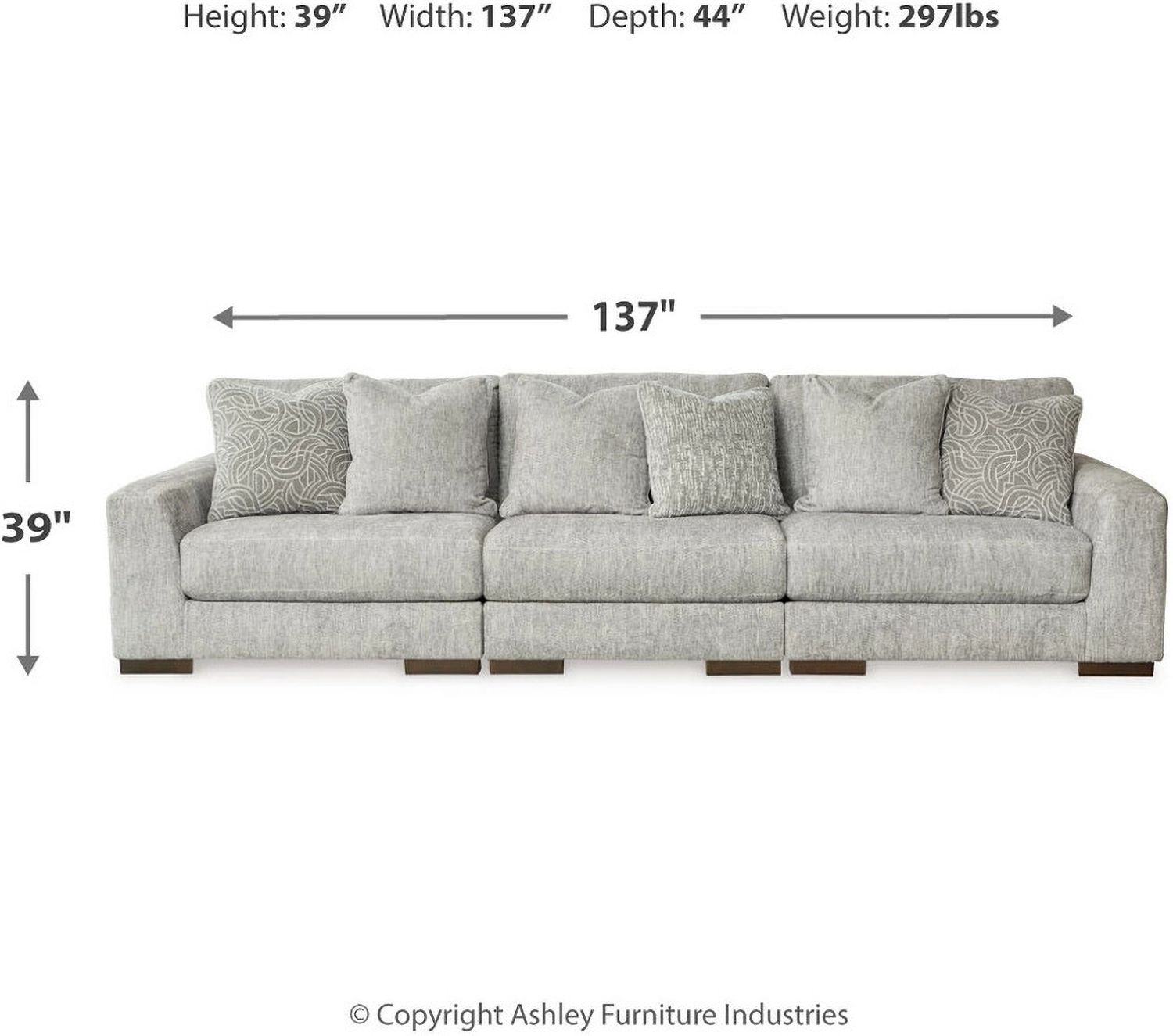 Regent Park Modular Sofa In Pewter 14404S5