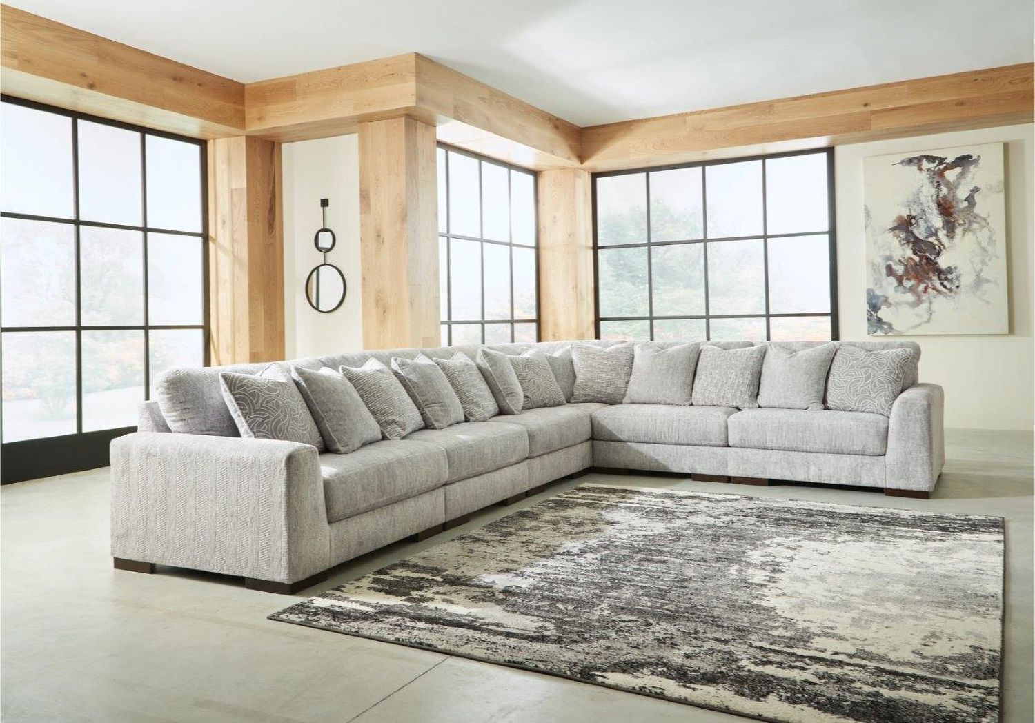 Regent Park 6-Piece Sectional In Pewter 14404S7