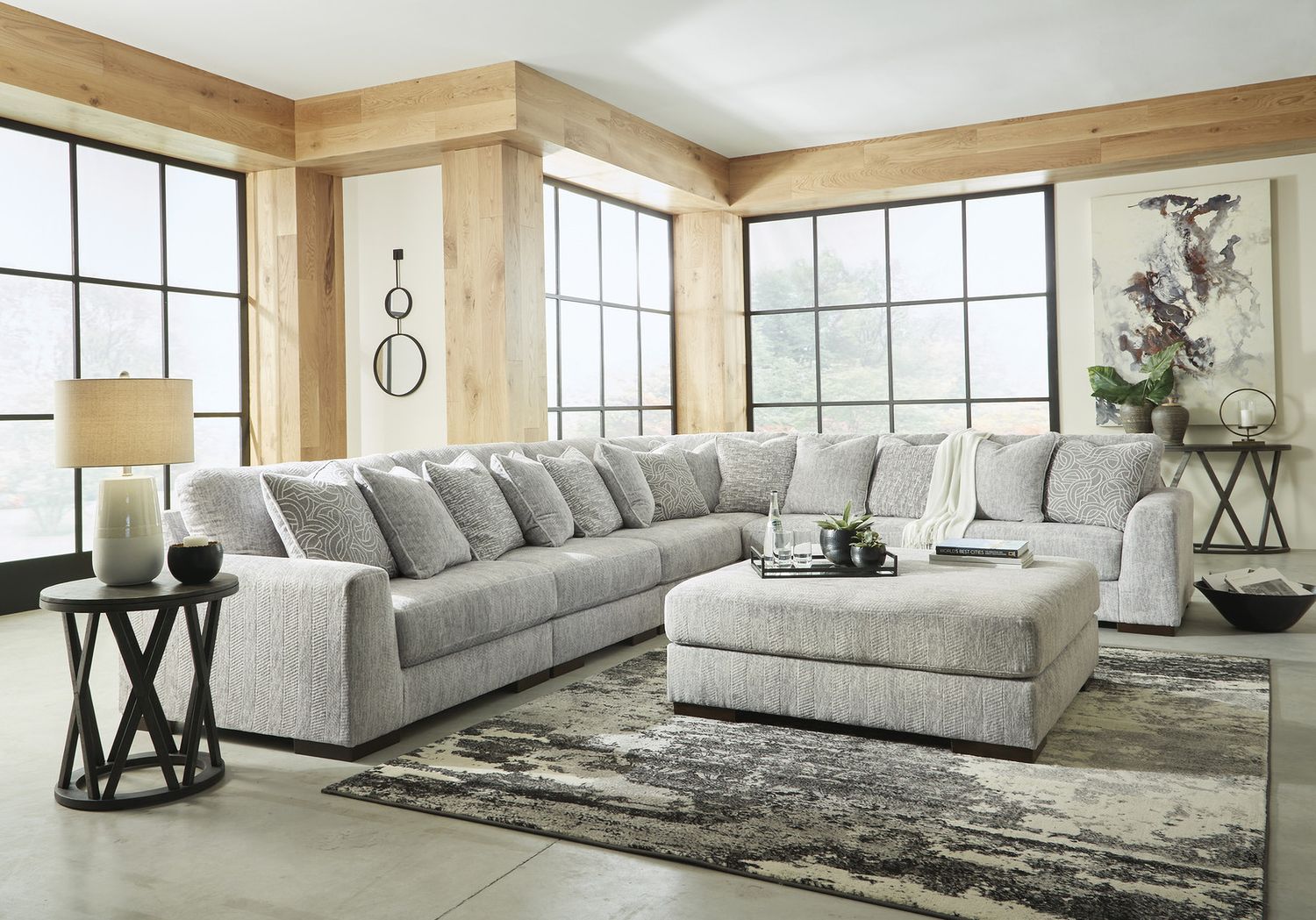 Regent Park 6-Piece Sectional In Pewter 14404S7