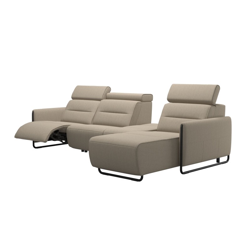 Stressless® Emily Steel 2 seater + Center + Long Seat (M) (with 1 Power seat) 146947857981451