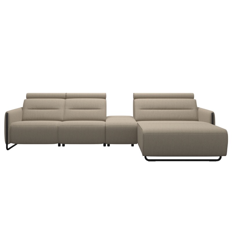 Stressless® Emily Steel 2 seater + Center + Long Seat (L) (with 1 Power seat) 146947957981451