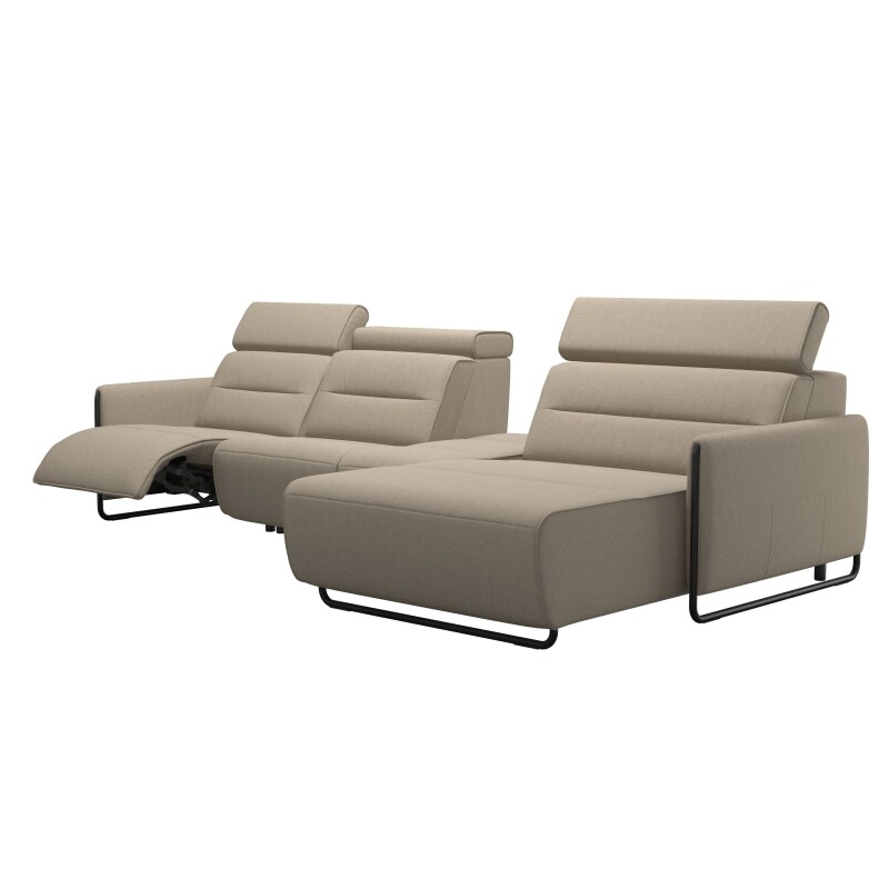 Stressless® Emily Steel 2 seater + Center + Long Seat (L) (with 1 Power seat) 146947957981451
