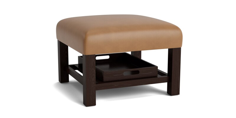 Lori Leather Ottoman with Trays 15082525L52