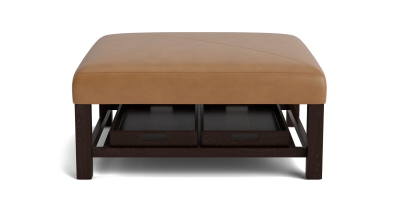 Lori Leather Ottoman with Trays 15083939L56