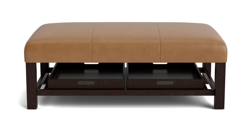 Lori Leather Ottoman with Trays 15085030L53