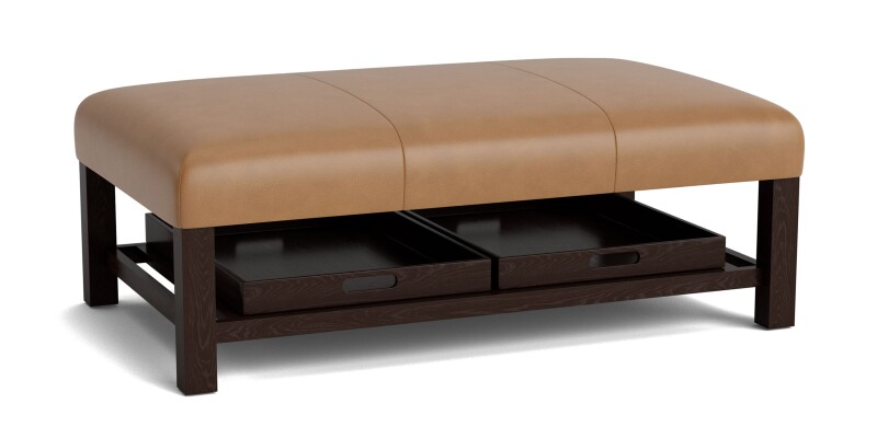 Lori Leather Ottoman with Trays 15085030L59