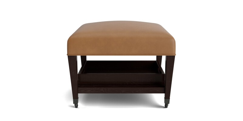 Kara Leather Ottoman with Trays and Casters 15102525L53