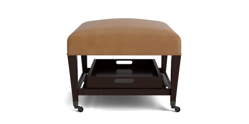 Kara Leather Ottoman with Trays 15102525L57