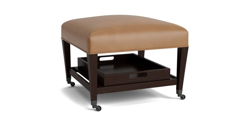 Kara Leather Ottoman with Trays 15102525L61