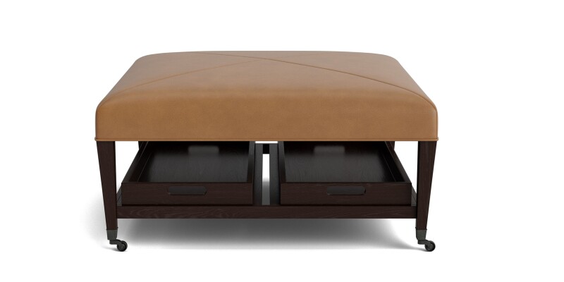 Kara Leather Ottoman with Trays 15103939L57