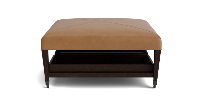 Kara Leather Ottoman with Trays 15103939L60