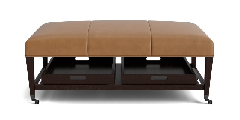 Kara Leather Ottoman with Trays 15105030L61