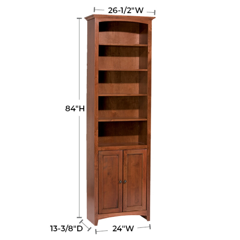 Mckenzie 24″w X 84″h Bookcase W/doors 1527GAC