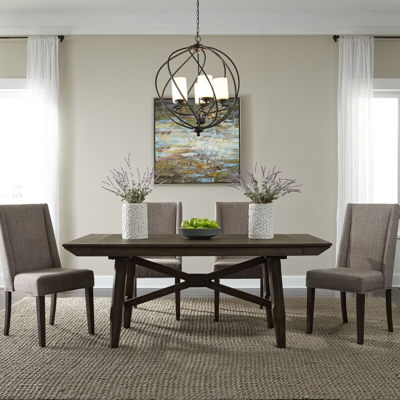 Double Bridge Opt 5 Piece Trestle Table Set 152CDO5TRS