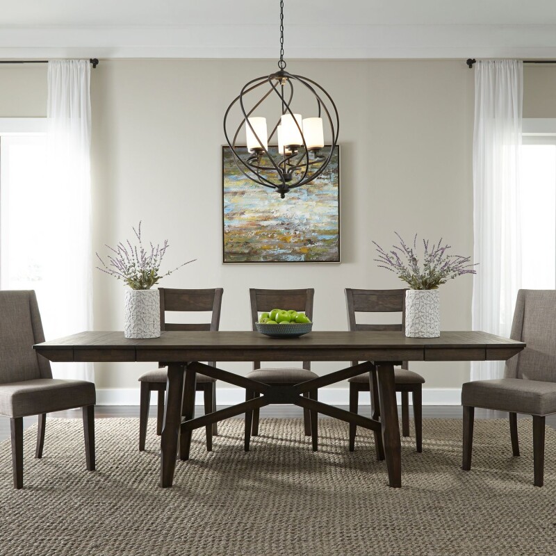 Double Bridge Trestle Table Set 152CDTRS