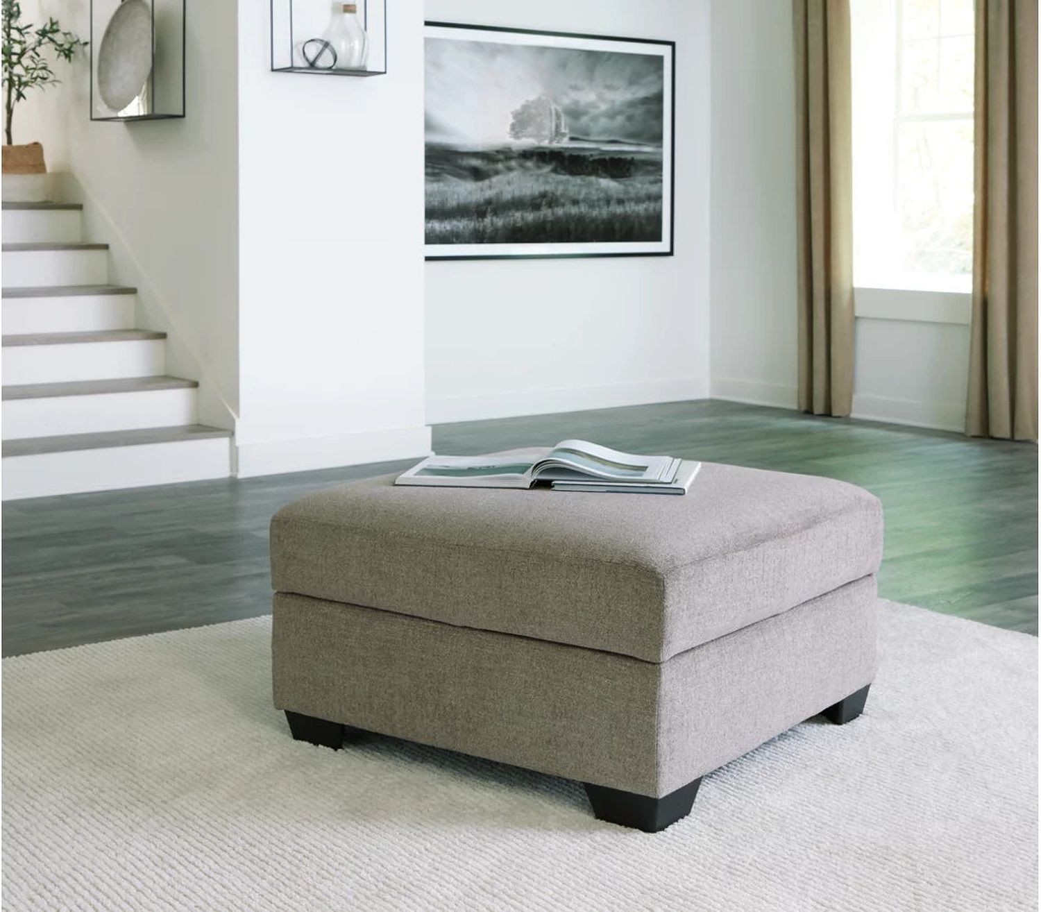 Creswell Ottoman With Storage In Stone 1530511