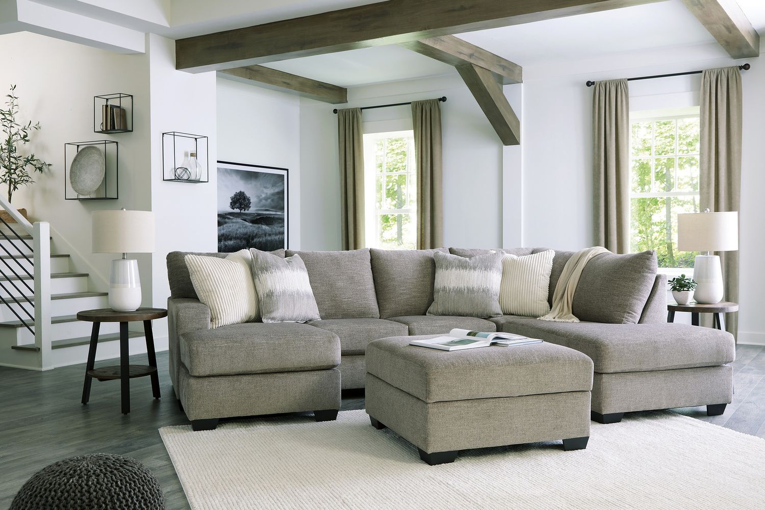 Creswell Ottoman With Storage In Stone 1530511